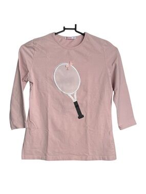 4/$25 Kidichic Pink 3/4 Sleeve Tennis Racket Tee Shirt Girls Size 16